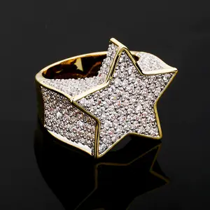 Five-Pointed Star Ring -  Micro Zircon Stones | Hip-Hop Trendy Accessory for Street Style & Rap Culture | Perfect Gift for Holidays Z112