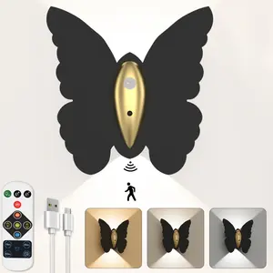 Rechargeable Motion Sensor Wall Light: 3600mAh Battery Operated Wall Sconce Three Colors Wireless Motion Sensor Closet Light Magnetic LED Indoor Up and Down Wall Lamp for Bedroom Hallway Stair