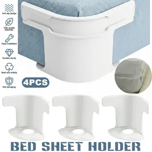 4PCS No-Slip Bed Sheet Holders Set with Adjustable Invisible Bands – Stop Sheets from Popping Off Corners, Quick Snap-On Design