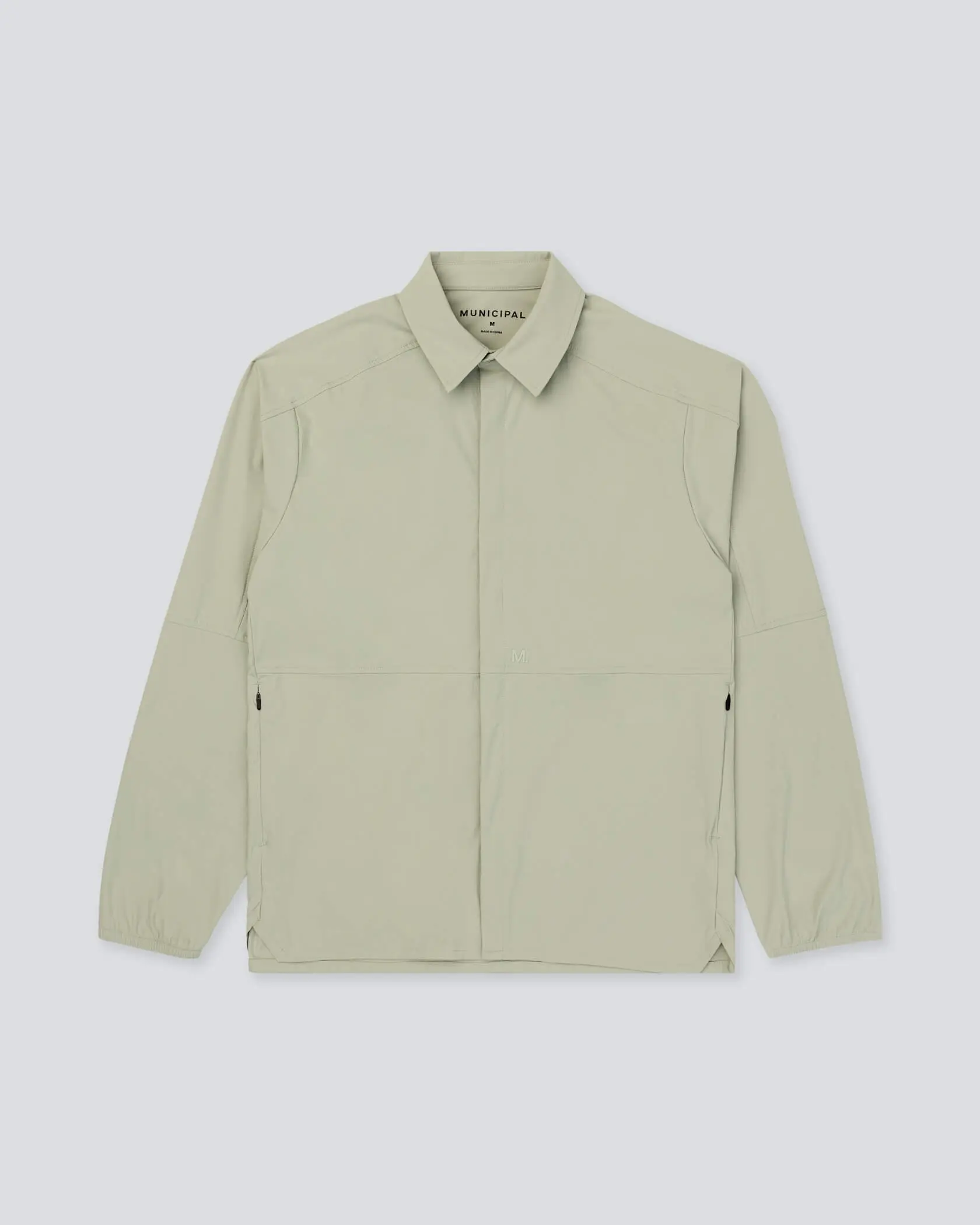 Men's Stretch Shell Sportcross Overshirt - Utility Workweek Wear with Hem Pocket, Clean-Finish Seams, Concealed Snap-Front Placket, Elasticized Hem, Secure Fit Outdoor Outerwear