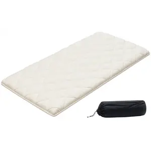 VEVOR Japanese Tatami Mat, Twin Size Foldable Japanese Tatami Mattress, Futon Mattress with Storage Bag & Fastener, 9-Layer Floor Mat for Sleeping, Dormitory, Meditation, Yoga, 80 x 39 x 2.5 in, White