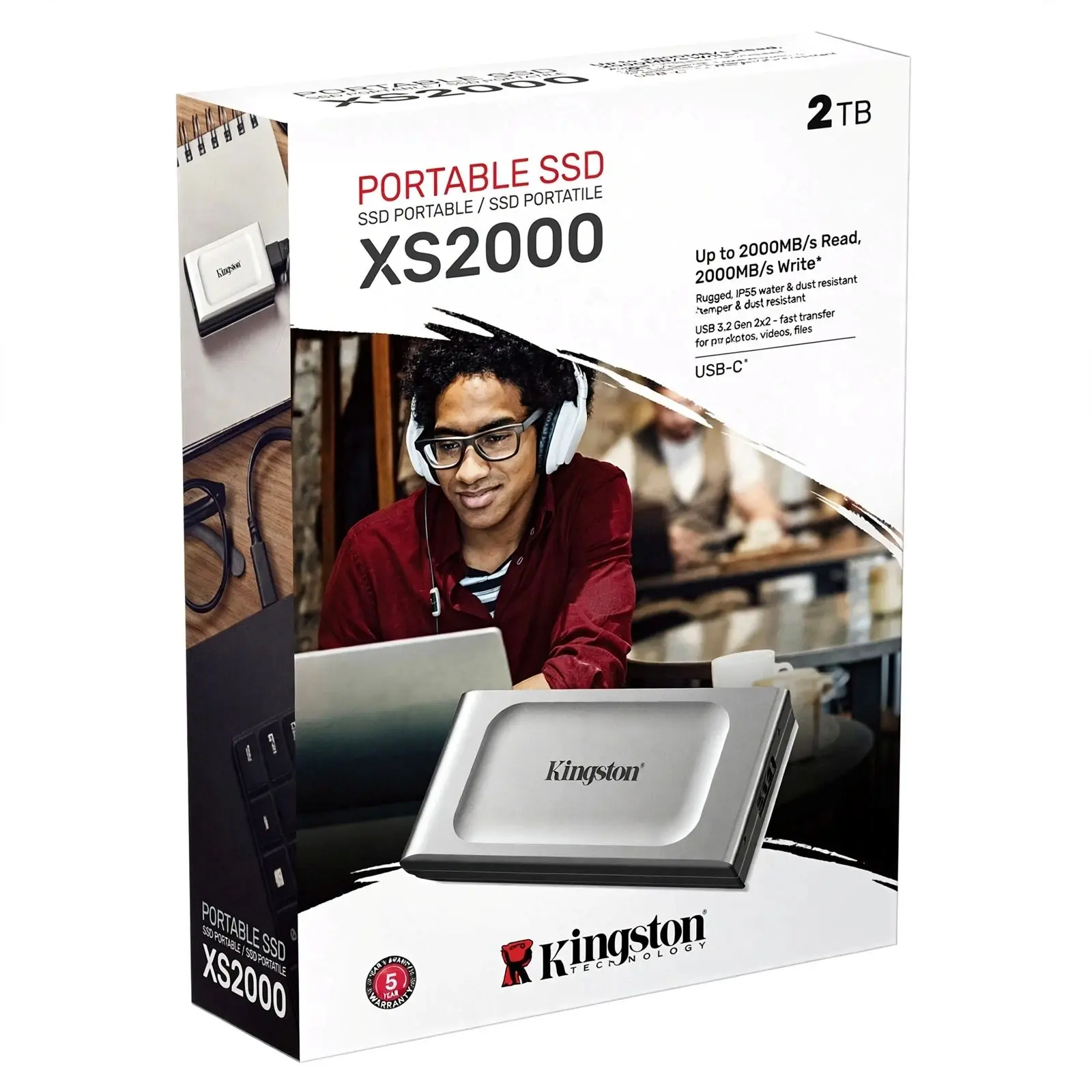 XS2000 2TB Pocket-sized High Performance Portable SSD with USB-C SX2000/2000G