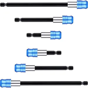 6 Pcs Drill Bit Extension Quick Release Magnetic Screwdriver Bit Holder 1/4 Inches Hex Shank Drill Extender Quick Release Impact Extension Set Impact Adapter Set for Screws Nuts