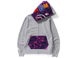 Bape Color Camo Shark Full Zip Hoodie Gray