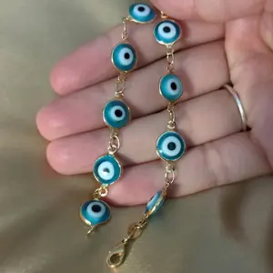 Evil Eye Bracelets and Anklets Mixed Materials Golden Glass