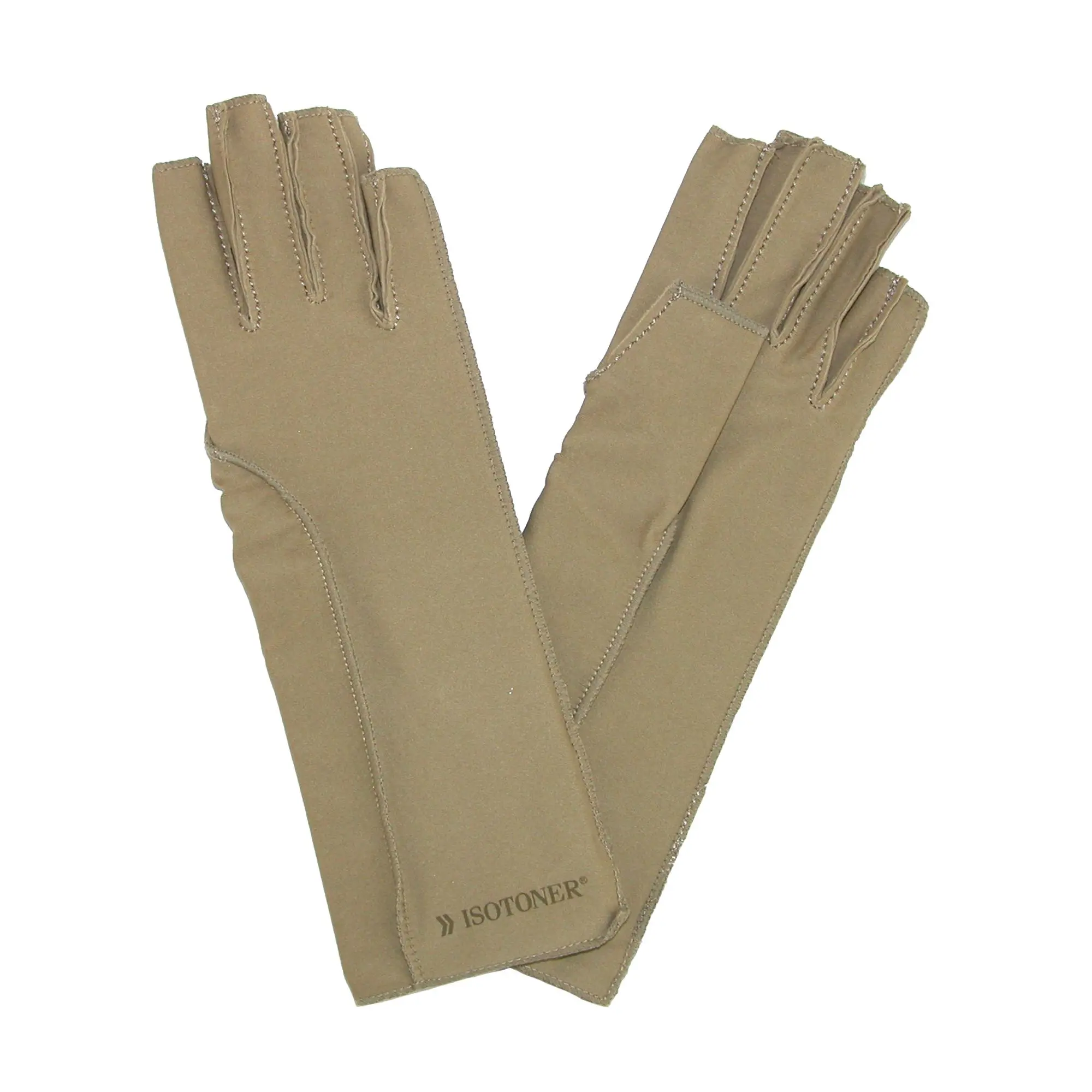 Isotoner Therapeutic Compression Fingerless Gloves, Seamless Knit Gloves with Soft Fabric