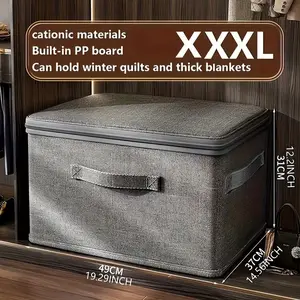 Covered large-capacity foldable storage box - Durable material, classic rectangular design, suitable for bedroom closet organization, multi-functional use, bedroom tidiness, Bedroom organizer, storage solution