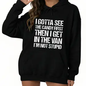 Unisex Creepy Statement Hoodie – Vintage Y2K Harajuku Long Sleeve with Candy Text