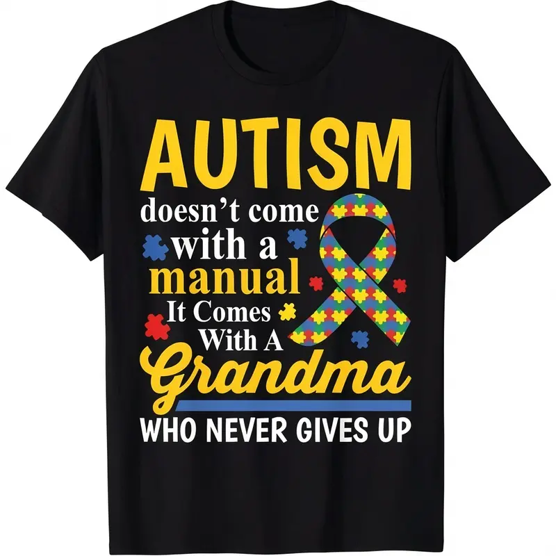 Autism Mom Graphic T-Shirt for Women, Heavy Cotton Short Sleeve Crewneck Top, Casual Streetwear Fashion for Autism Awareness