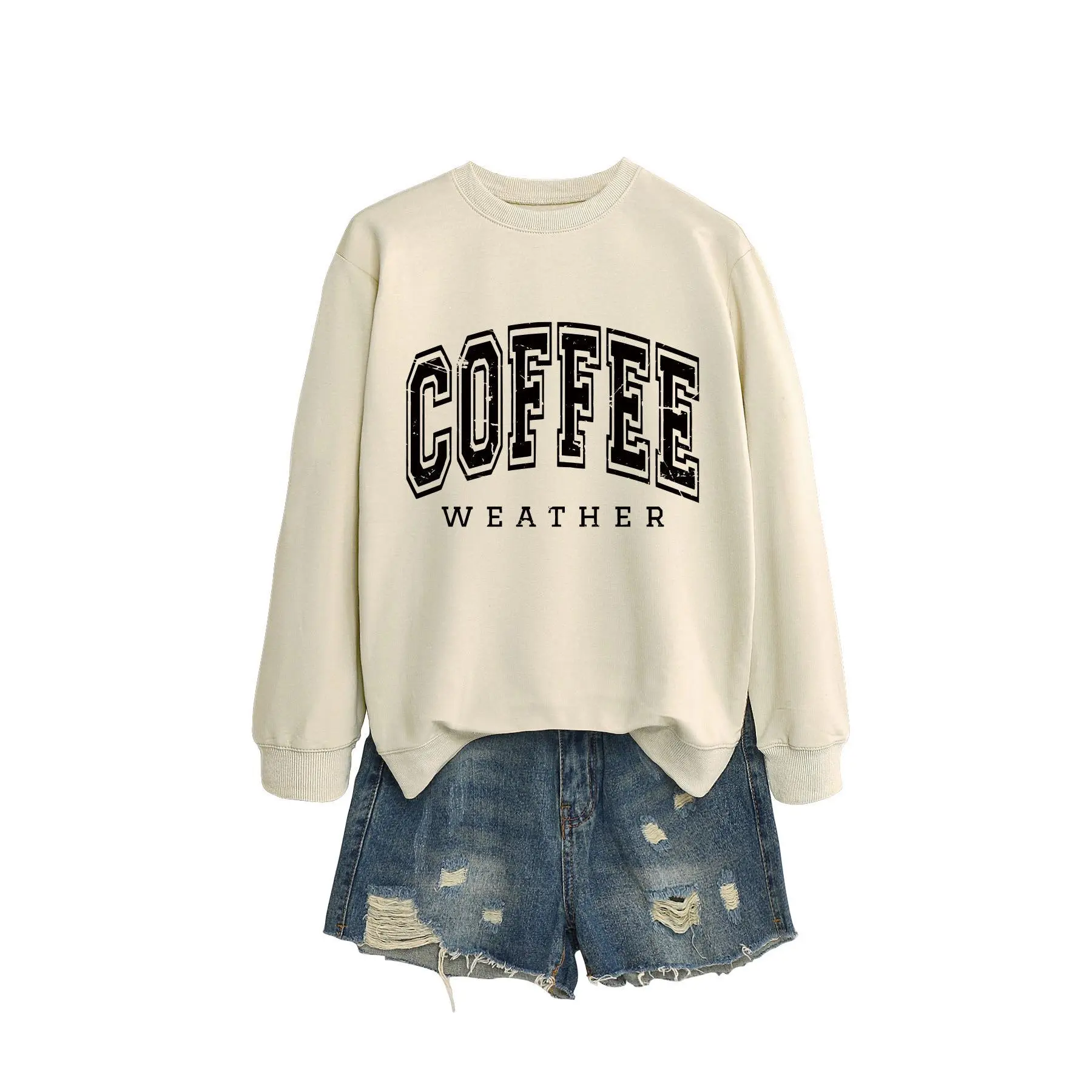 Sand colored hoodie (black lettered pict