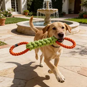 Large durable dog knot toy, chewy pet toy for dog dental care and yard play