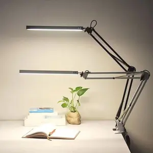Modern LED Folding Long Arm Desk Lamp, USB Flexible Clamp Light, Three Color Modes, Lighting Modes Adjustable, 360 Degree Rotatable, Ideal for Work Study Reading
