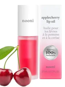 NOONI Korean Lip Oil - Applecherry | Lip Stain, Gift, Long-Lasting, Moisturizing, Plumping, Revitalizing for Dry Lips, Waterproof, No Peel Off, Korean Lip Tint, Vegan, 0.12 Fl Oz Gloss Lipgloss