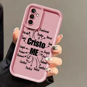 Christ Quote Typography Christian Faith Case for Samsung Galaxy S26 S24 Plus S25 S23 S22 S21 Ultra FE S24+ Note20 A54 A53 A52 A36 A35 A34 A33 A17 A16 A15 A14 A13 Patterned Soft TPU Full Camera lens Protection  Phone Cover Gift 2D printing
