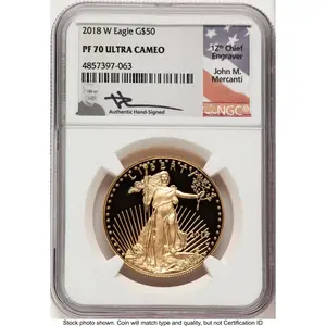 Modern Bullion Coins (2018-W Proof Gold Eagle 1 oz John Mercanti)