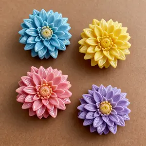3-Piece Flower Silicone Candle Mold Set - Reusable Round Molds with Large Central Flower and 2 Accent Flowers, Easy to Demold, Suitable for DIY Aromatherapy Candles, Soaps, Resin Crafts, and Plaster Products - Perfect for Weddings, Valentine's Day