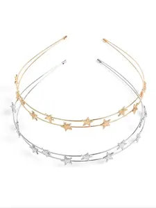 Star Design Headband, Elegant Metal Five-pointed Star Decor Hair Hoop for Women & Girls, Fashion Hair Accessories for Party, Daily Clothing Decor, Bling Hair Headband
