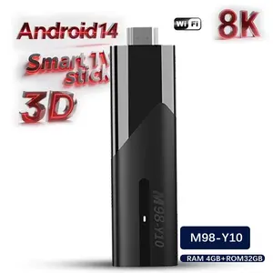 2026 M98-Y10 Android 14 TV Stick | 8K Ultra HD Streaming Media Player | WiFi 6 Dual Band | USB 3.0 Plug & Play | 2GB+16GB / 4GB+32GB | Mini TV Stick for Smart TV & Projector | Home Theater