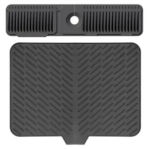 1 piece, silicone draining mat, kitchen sink draining mat, faucet splash guard mat, kitchen sink protector mat, 7° slope automatic drainage, easy to clean, ideal gift for Father’s Day, Mother’s Day, anniversaries, and birthdays