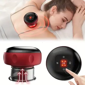 Electric Vacuum Cupping Gua Sha Massager, Heated Cup Body Care, Portable Suction Disc Massage Tool, Convenient Personal Wellness Device