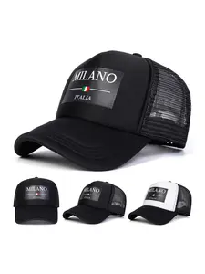 Unisex Milano Italia Mesh Baseball Cap, Adjustable Sun Protection Casual Hat for Spring & Fall, Outdoor Travel Beach Vacation