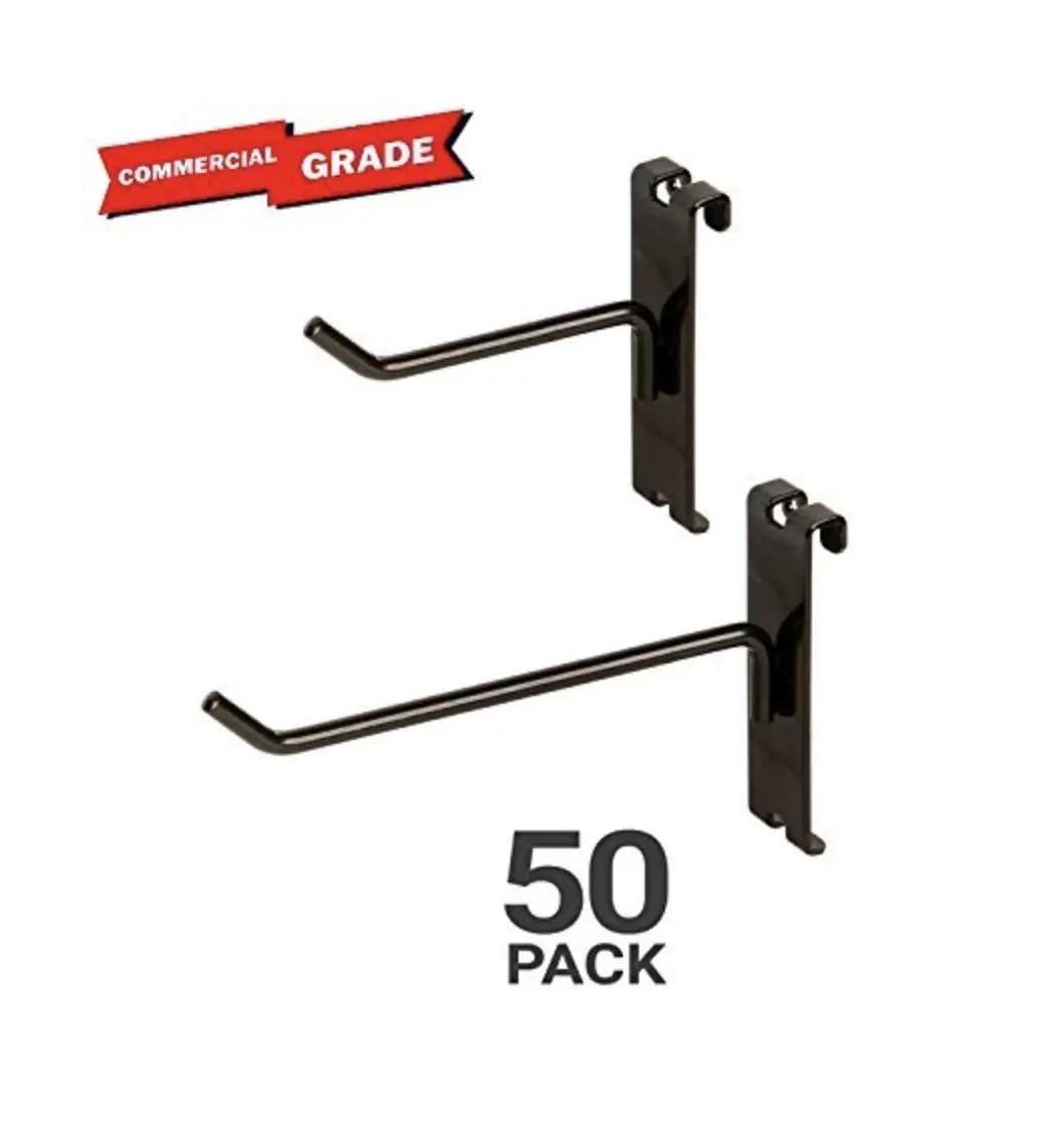 Gridwall Hooks Combo Pack of 25 - 4" Gridwall Hooks + 25 - 6" Gridwall Hooks - Black Finish