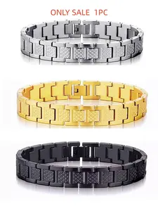 Men's Stainless Steel Bracelet, Crocodile Pattern Luxury Bangle, Birthday Gift, Casual Wearable Accessory, Adjustable Chain Option
