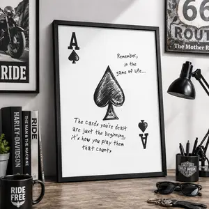 Ace of Spades Motivational Wall Art – Inspirational Mental Health Decor, Home Gift