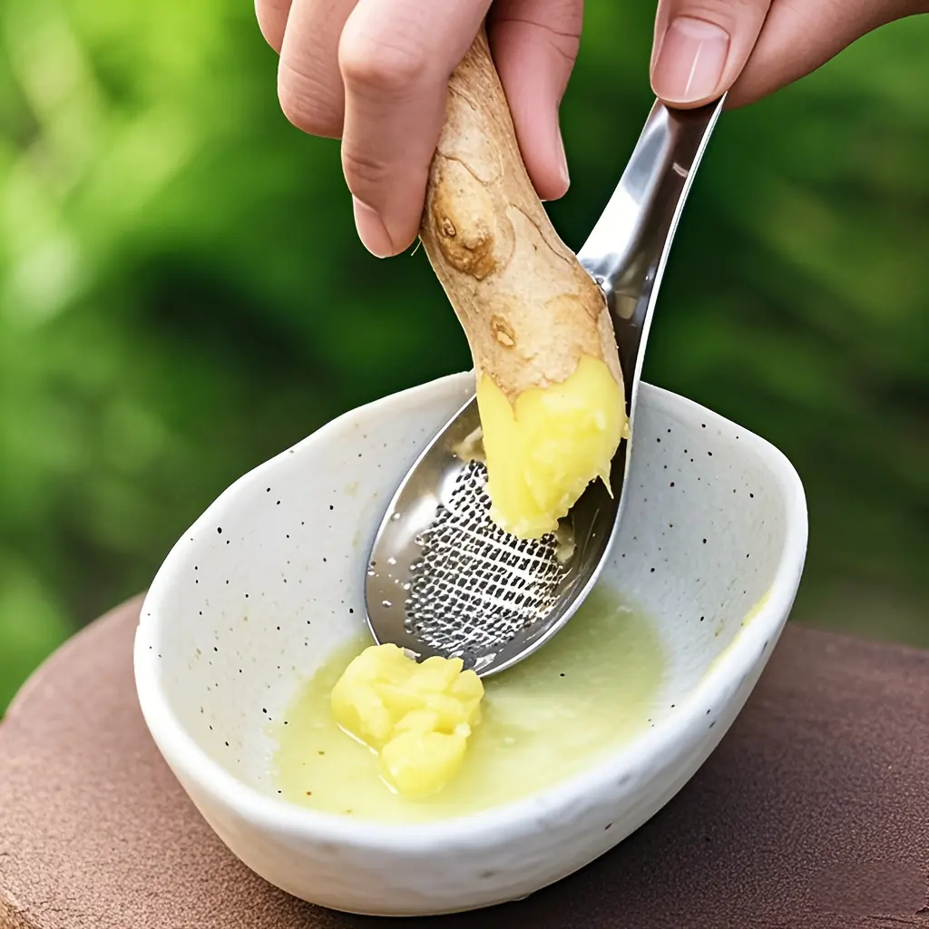 1pc Stainless Steel Ginger & Garlic Mashing Spoon - Manual Kitchen Tool for Puree, Easy to Clean, Durable Design for Efficient Garlic and Ginger Grinding, Garlic Masher, Cooking Utensils|Stainless Steel Spoon|Durable Kitchenware