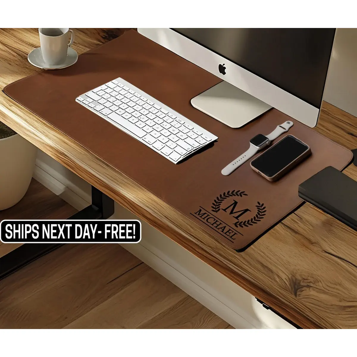 Personalized Leather Desk Mat, Custom Desk Pad, Premium Business Gifts, Graduation Gifts, Office Gift For Coworker, Gift For Him, Desk Decor