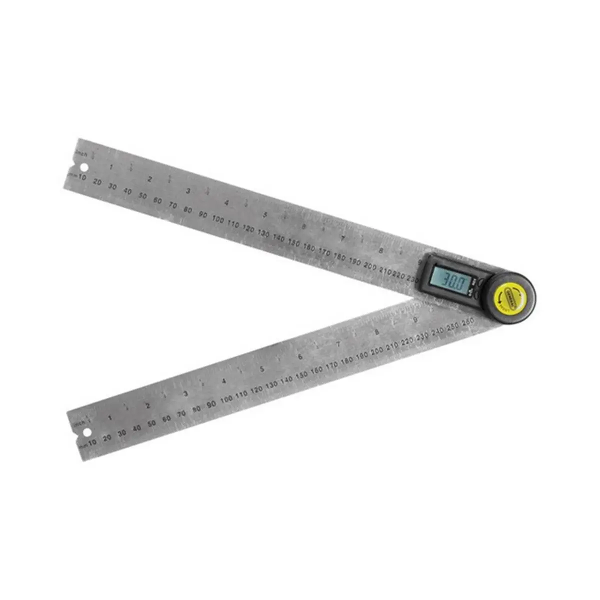 212 MAIN Ultra Tech Hinged Arm Digital Angle Finder Rule, 10 in. Stainless Steel Measuring Tool with Jumbo Display