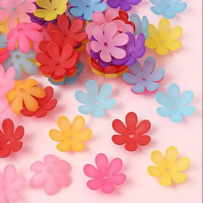 Spicers Flower Beads - 50/100 Pieces in Multiple Colors for Handcrafting Jewelry & Accessories - Ideal for Beginners & Experienced Crafters