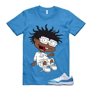 Blue White Low Sneaker Match Shirt, University Blue White 11 Shirt, Everyday Cotton Graphic Tee, Streetwear Outfit for Sneaker Lovers