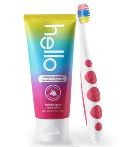 hello kids unicorn toothpaste + toothbrush