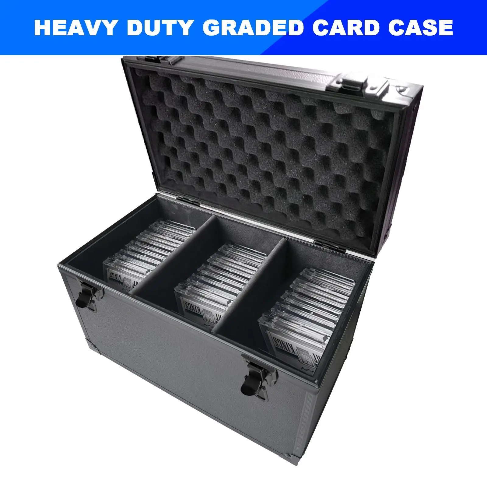 1pc 3-Row Graded Card Case, Card Slab Storage Box Holder for PSA BGS CGC Certified 1pc 3-Row Graded Card Case, Card Slab Storage Box Holder for PSA BGS CGC Certified