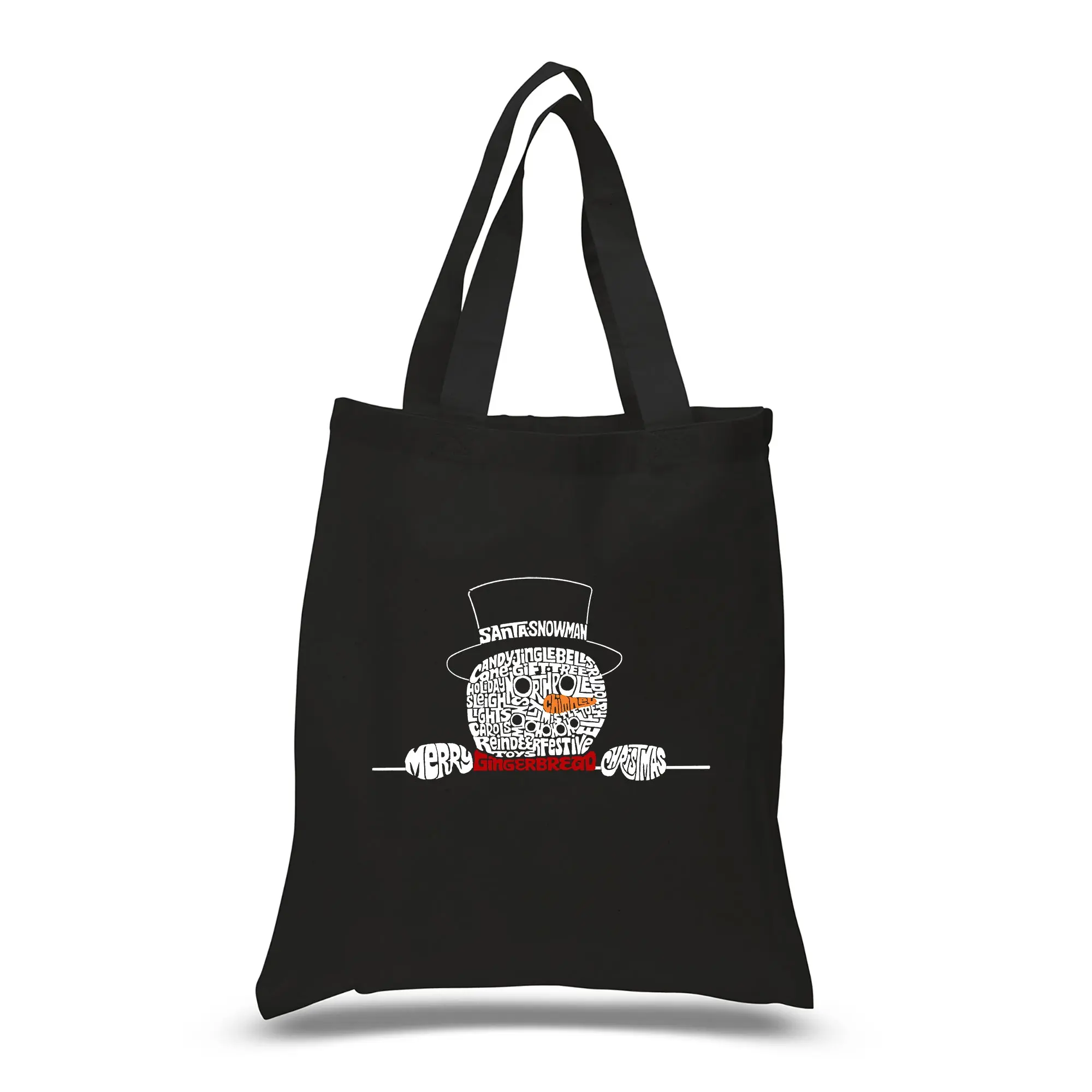 Peeking Snowman - Small Word Art Tote Bag