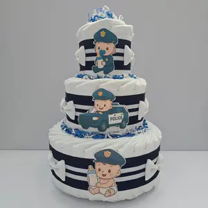 Elegant Little Cop Baby Shower Diaper Cake