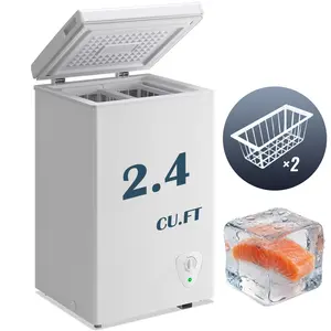 WANAI Compact Freezer 2.4 cu ft Environmental Chest Freezer, Mini Freezer with 7 Gear Adjustable Temperature, Removable Storage Basket, Energy Saving