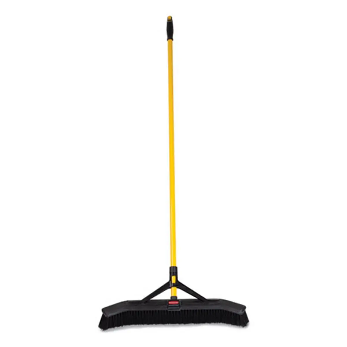 212 MAIN Push-to-Center Broom - 24 in. Rubbermaid Maximizer, Lightweight Polypropylene Bristles, Steel Brush Component, Yellow & Black Push-Center Home Care Broom
