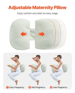 Pregnancy Wedge Pillow W Shape with Breathable Removable Cover
