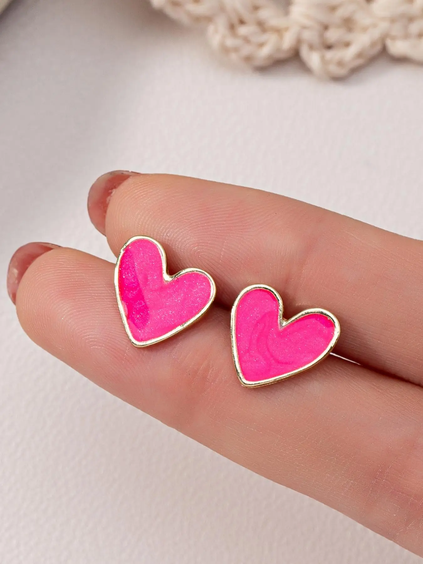Cute Heart Design Stud Earrings, Fashionable Jewelry for Women, Fashion Jewelry for Party, Daily Clothing Decor, Trendy All-match & Exquisite Jewelry