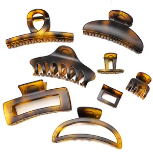 URRYKID 8PCS Tortoise Shell Hair Clips, women Claw Clips set for Thick Curly Coarse Hair，Non-Slip U-Shaped Spring, Strong Hold claw clips for Women and Girls, Multi-Style Hair Accessories