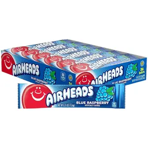 Blue Raspberry Artificially Flavored Full-Size Taffy Candy Bars - Individually Wrapped Bulk Snack, Sweet Treats, 36-Count Box