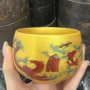 Hand-Painted Chinese Porcelain Jianzhan Ceramic Tea Cup/Wine Glass, NO. JZ040 — Master Crafted