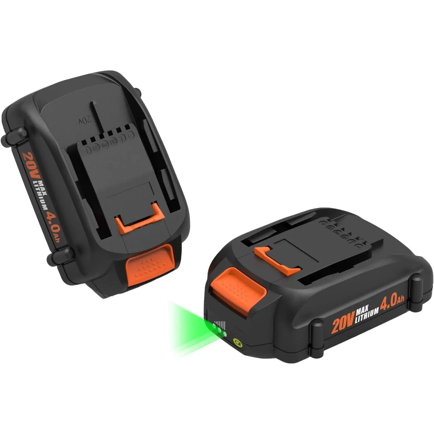 2Pack 4.0Ah WA3525 Replace for Worx 20V Battery PowerShare for WA3520 WA3525 WA3575 WG890 WG891 for 20Volt Worx Batteries 20V