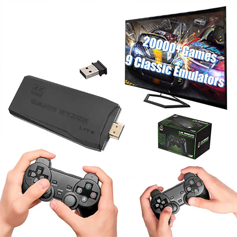 M8 Video Game Stick 4K HDMI Output Plug and Play Nostalgic Game Box Built-in,9 ClassicEmulators,4K HDMl Output Wireless Retro Game Console premium competitive dualcontrollers classic
