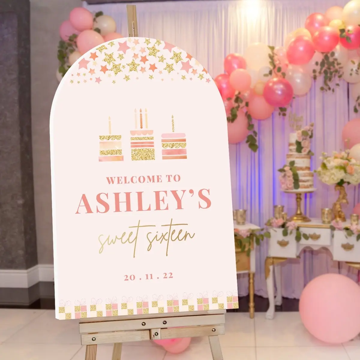 Sweet Sixteen Birthday Party Welcome Sign — Personalized Acrylic Sign