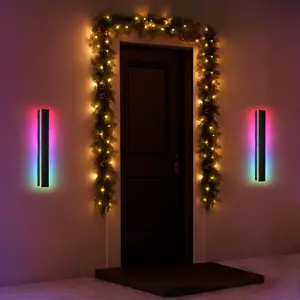 Outdoor Wall Lights, 2 Pack, 31.5 in Modern Exterior Wall Light RGB/White/Dimmable, Ip65 Waterproof LED Front Porch Light with Remote App for Party Gathering Outdoor Decor
