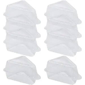 50 Pcs Clear Cake Boxes Single Cheesecake Containers Cake Packaging Containers Cake Take Out Boxes Small Pie Containers with Hinged Lid