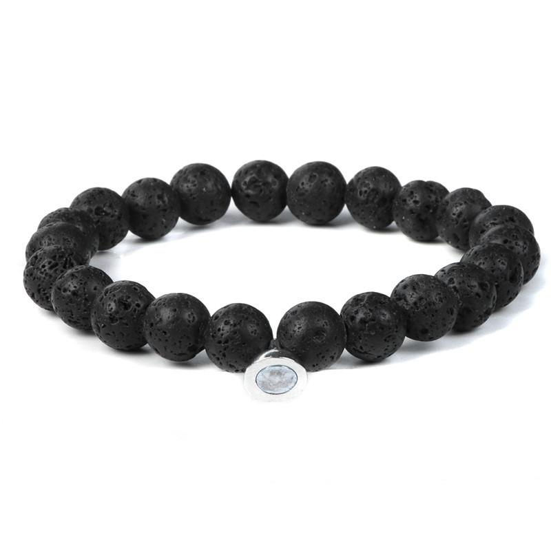 Lava Volcanic Stone Couple Magnetic-Clasp Bracelet Vintage And Versatile Style